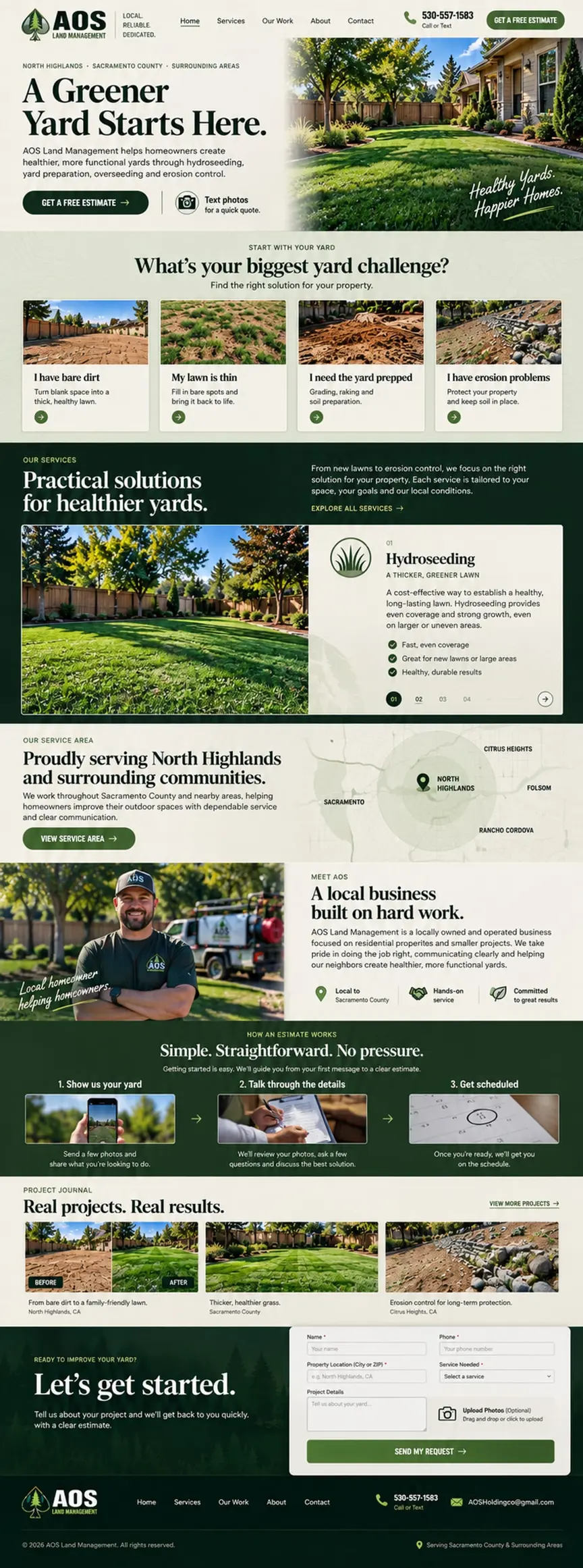 The Local Field Guide: the concept mockup for AOS Land Management