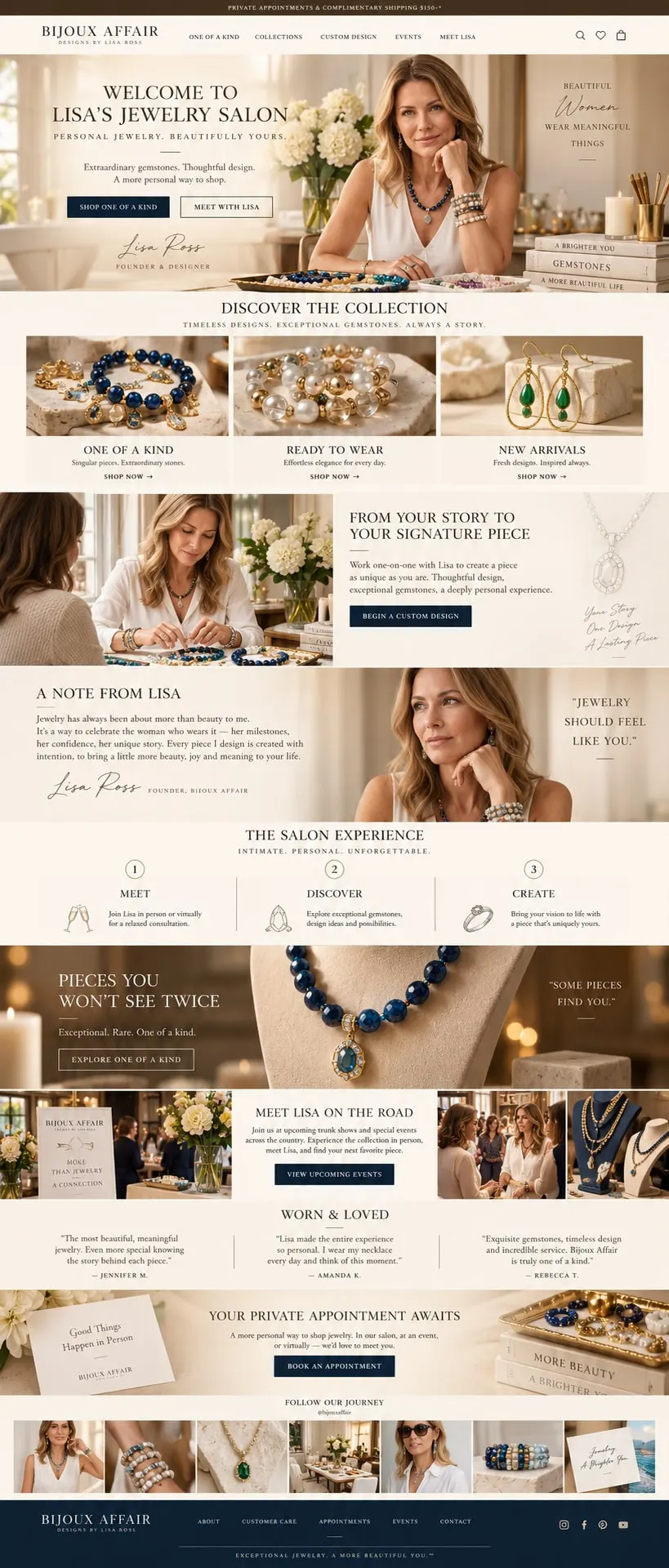 Lisa's Private Jewelry Salon: the concept mockup for Bijoux Affair
