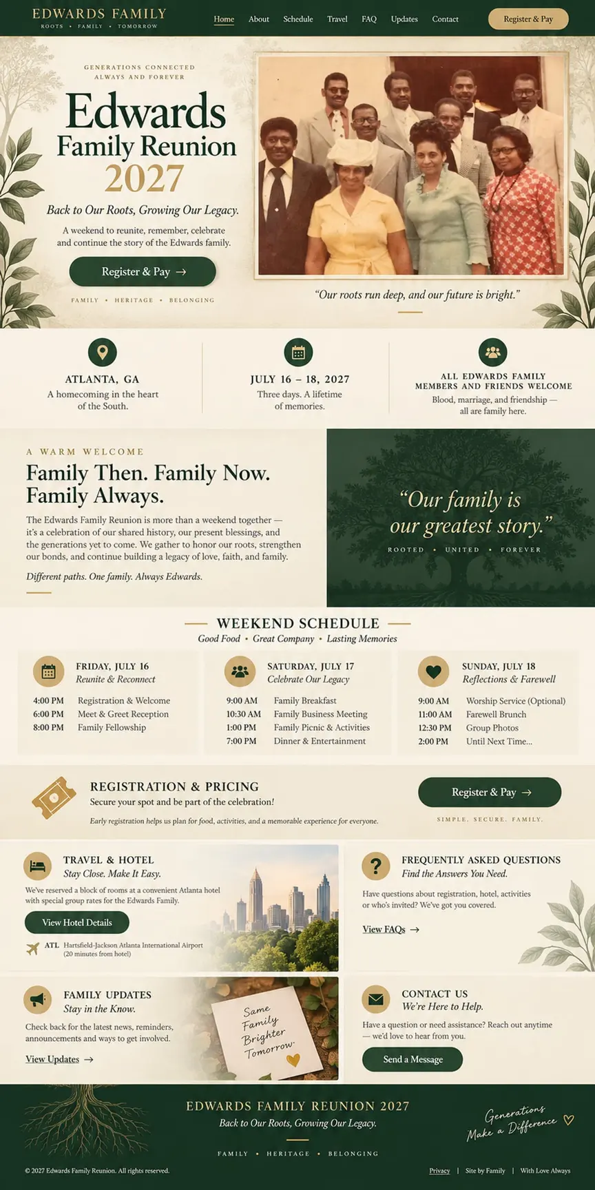 Roots & Legacy: the concept mockup for Edwards Family Reunion 2027