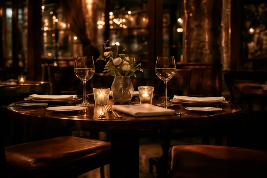 A candlelit table for two, from Instant Flame's own imagery
