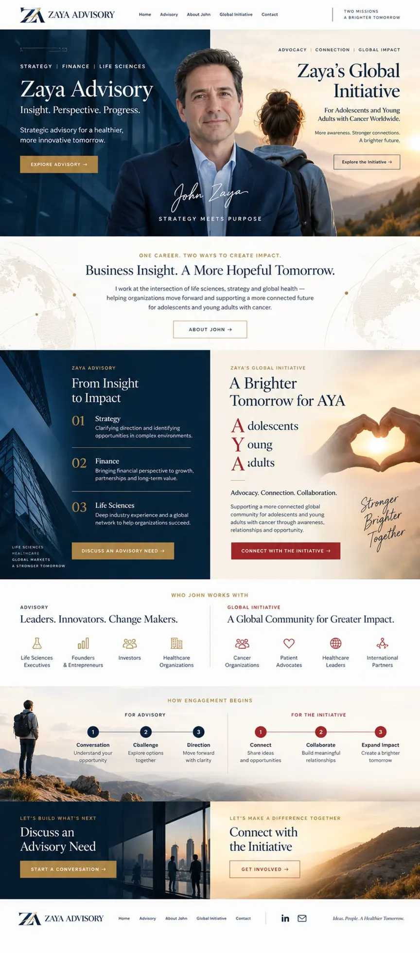 Two Sides of Zaya: the concept mockup for Zaya Advisory