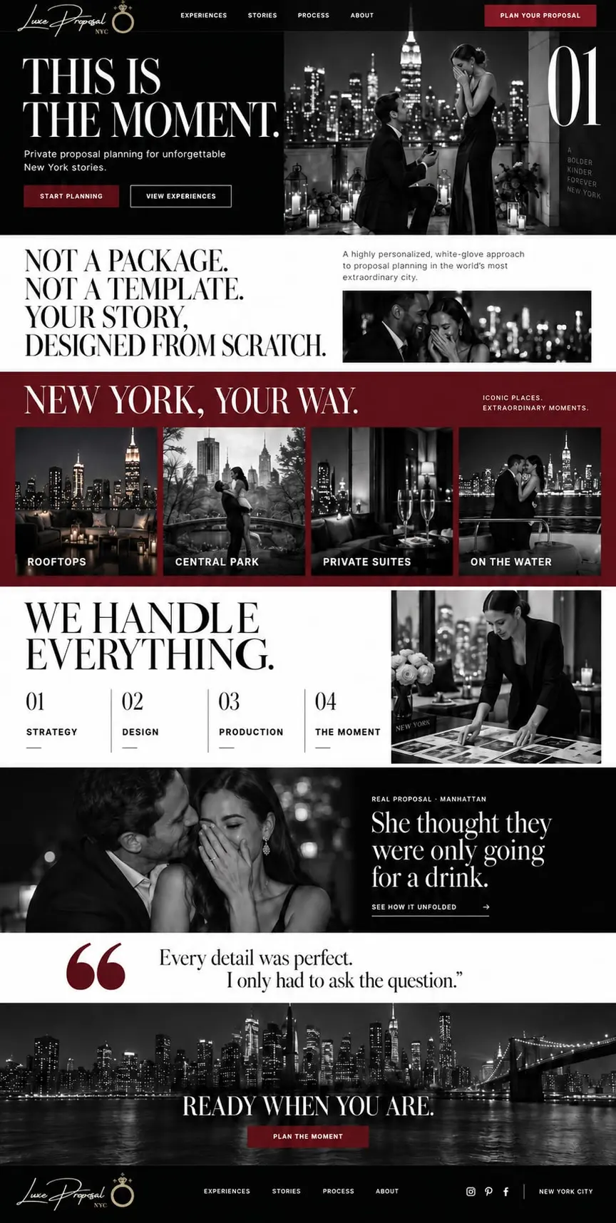 The Statement: the concept mockup for Luxe Proposal NYC