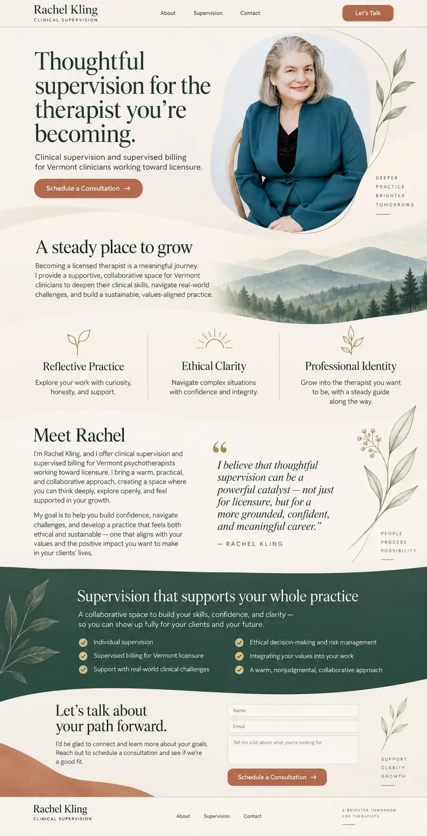 The Steady Guide: the concept mockup for Rachel Kling