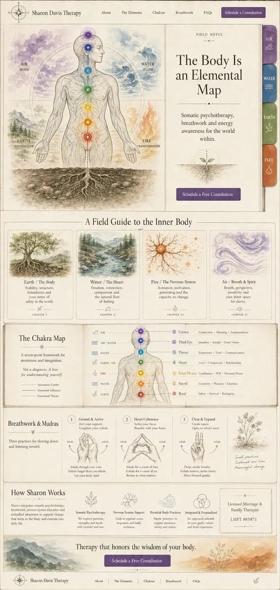 Rooted Within: the concept mockup for Sharon Davis Therapy