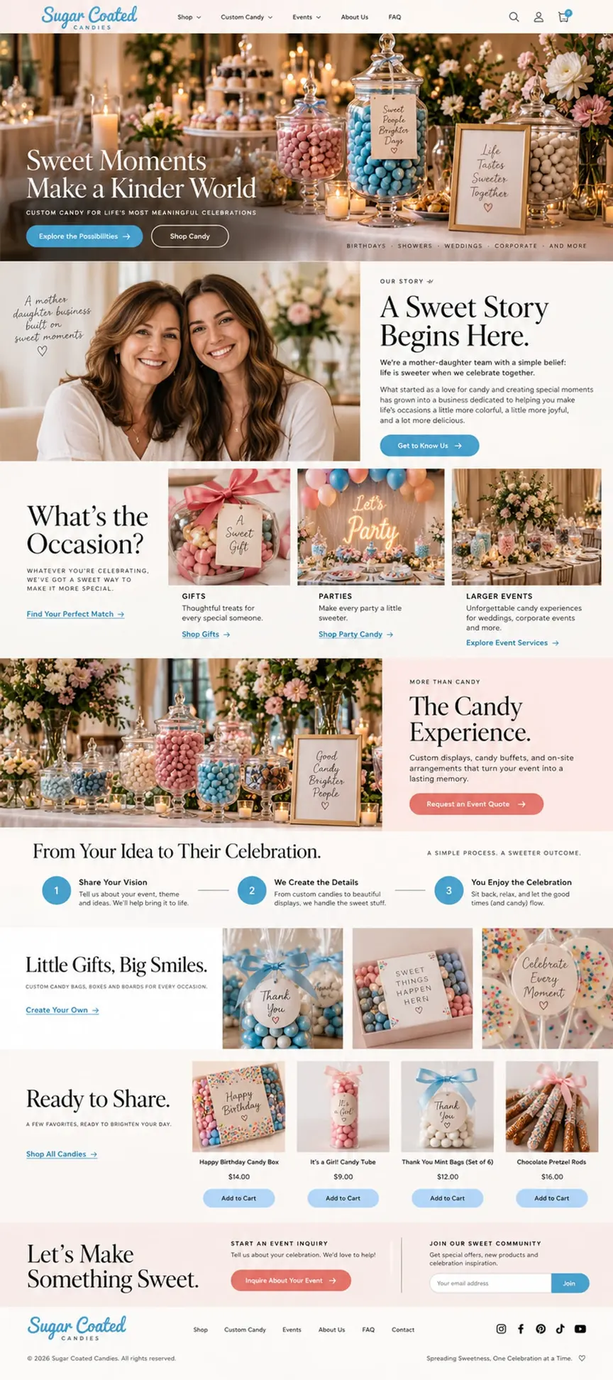 The Celebration Table: the concept mockup for Sugar Coated Candies