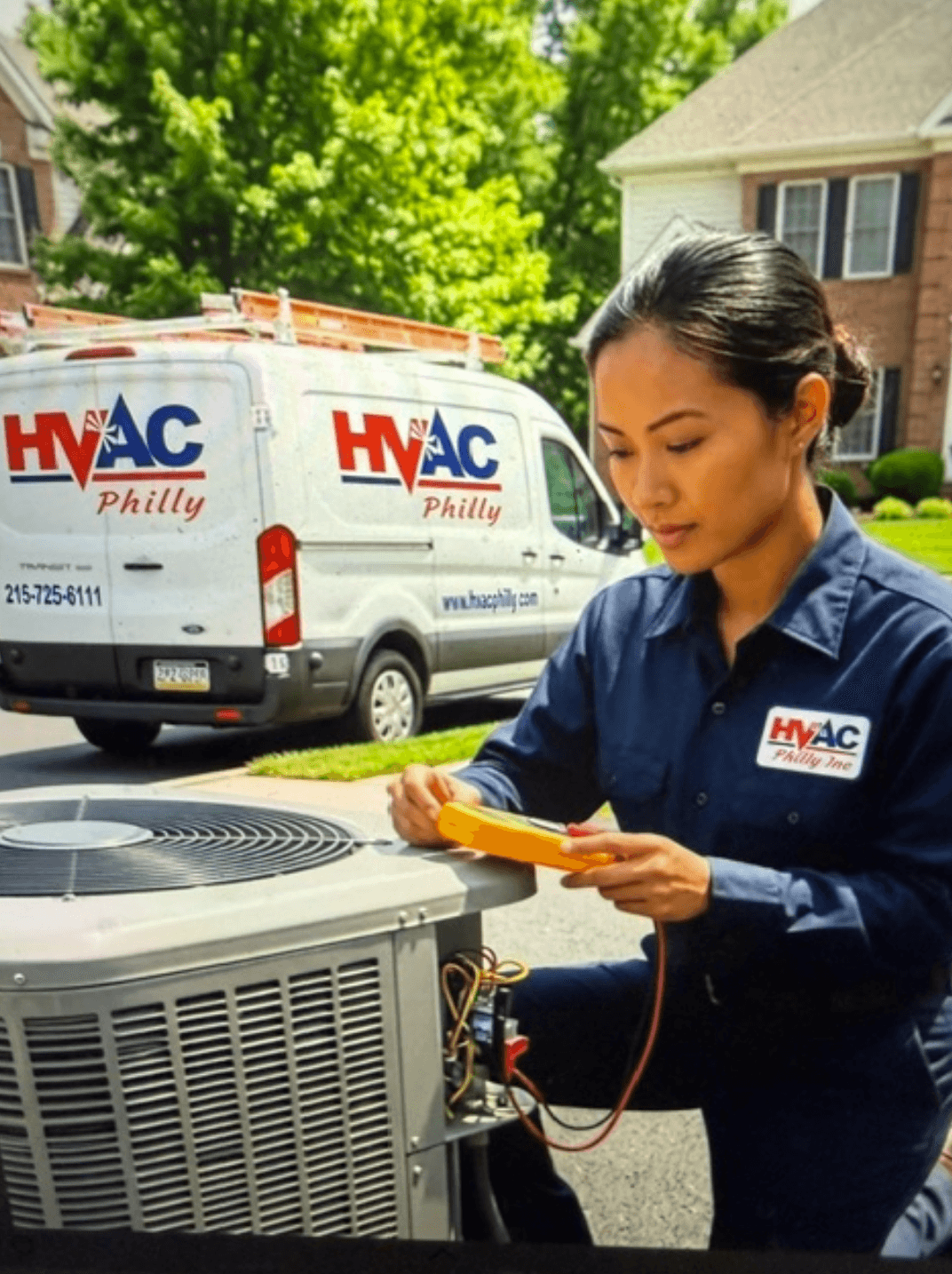 HVAC Philly technician on the job