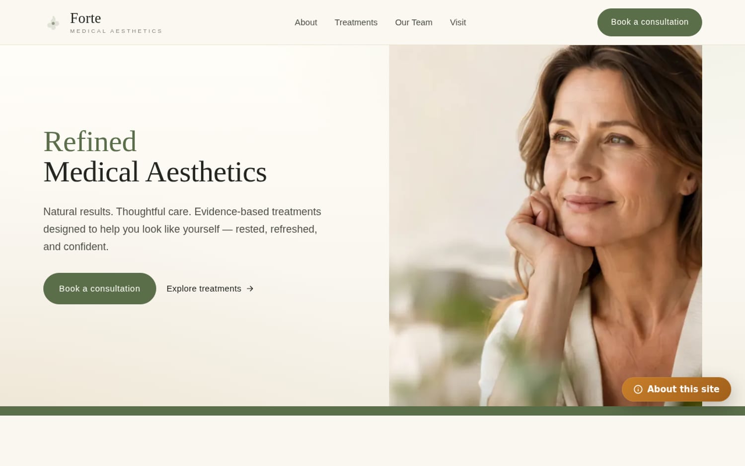 Homepage of Forte Medical Aesthetics, a salon / beauty website in San Jose, CA built by LocalForge