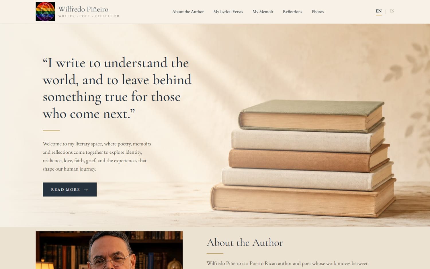 Homepage of Wilfredo Pineiro, a community & experiences website built by LocalForge